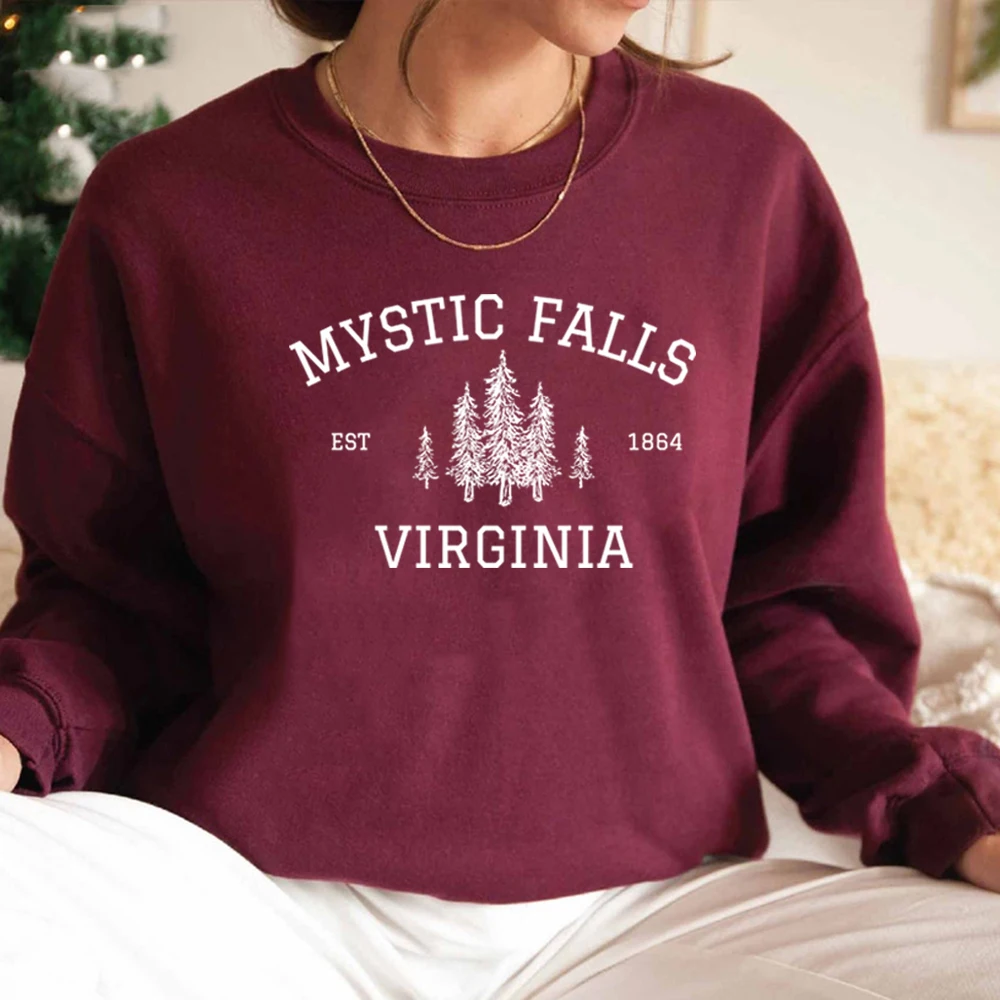 Mystic Falls Virginia Sweatshirt Vampire Fan Sweater Salvatore Brothers Hoodie Unisex Long Sleeve Sweatshirts Casual Pullovers - Image 6