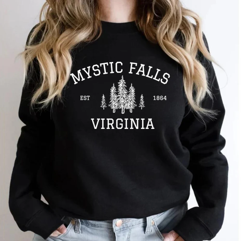 Mystic Falls Virginia Sweatshirt Vampire Fan Sweater Salvatore Brothers Hoodie Unisex Long Sleeve Sweatshirts Casual Pullovers - Image 3