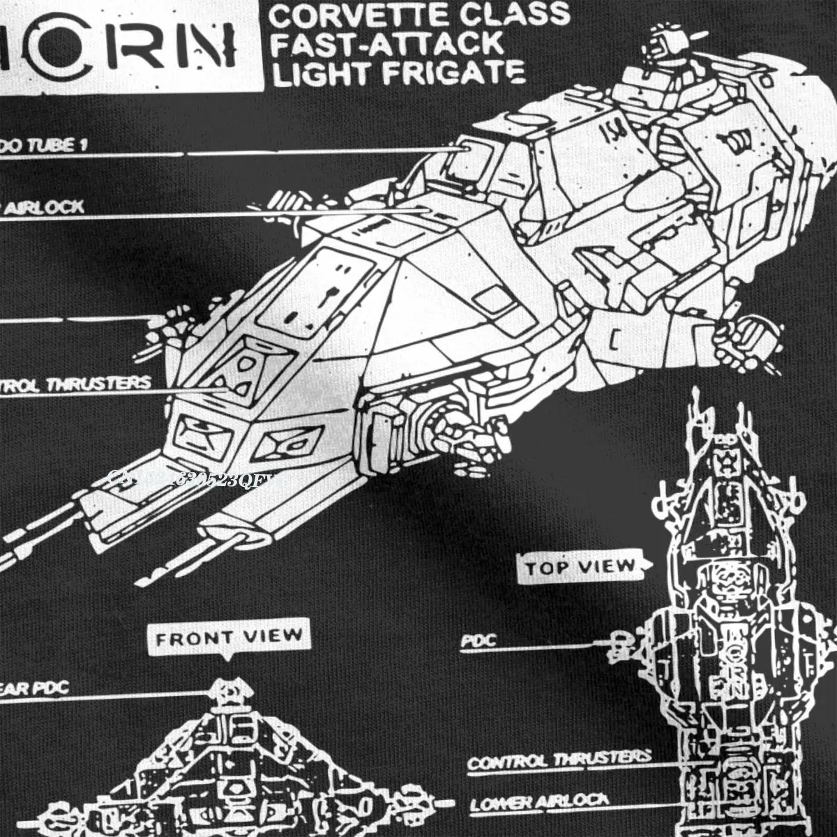 Rocinante Specs The Expanse Men's Tops T Shirts Mcrn Fashion Tee Shirt Harajuku Manga Tee Shirt Pure Cotton Original Clothes - Image 3