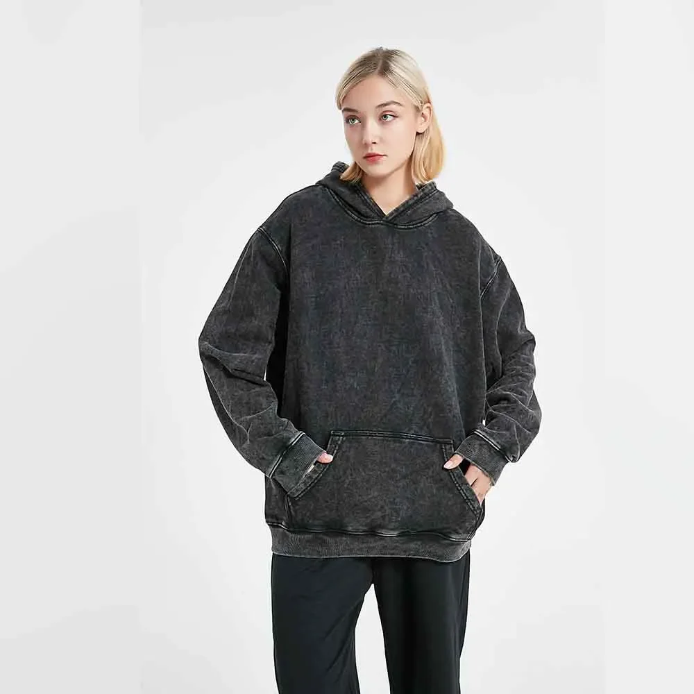 Vintage Washed Hoodies Men Women Cotton Retro Long Sleeve Harajuku Sweatshirts Fashion Loose Pullover Y2k Hip Hop Streetwear - Image 2