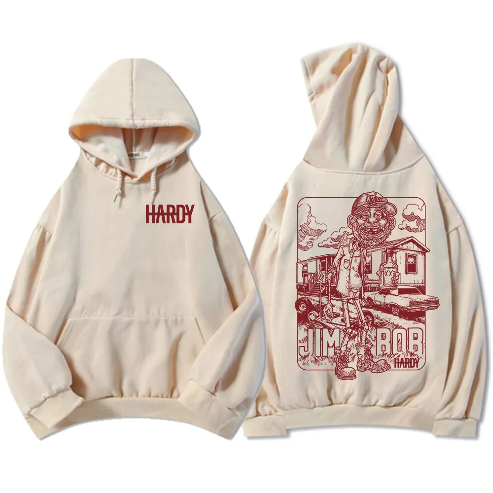 HARDY Jim Bob World Tour Hoodie Long Sleeve Fashion Hooded Sweatshirts for Male Unisex Streetwear Autumn Graphic Print Pullovers