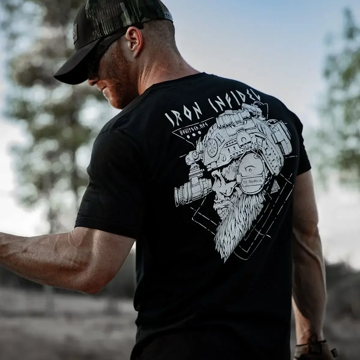 Til Valhalla Shirt American Beard Warrior Tactical Skull T Shirt New 100% Cotton Short Sleeve O-Neck T-shirt Casual Mens Top - Image 6