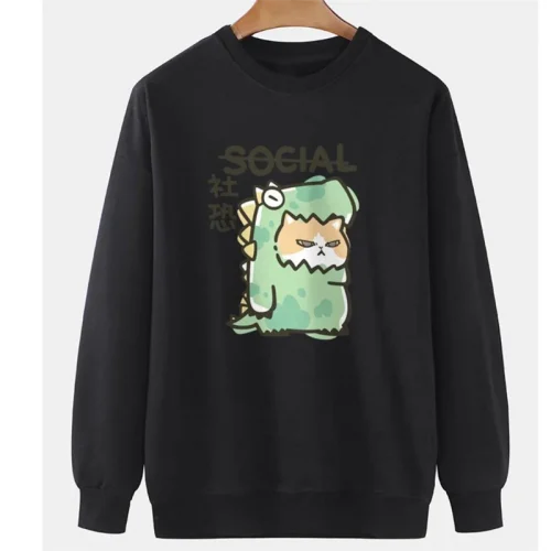 Cute Cats Pattern Sweatshirt Spring Autumn Fashion Casual Long Sleeve Men Women 3D Printed Hoodies Loose Harajuku Pullovers Tops