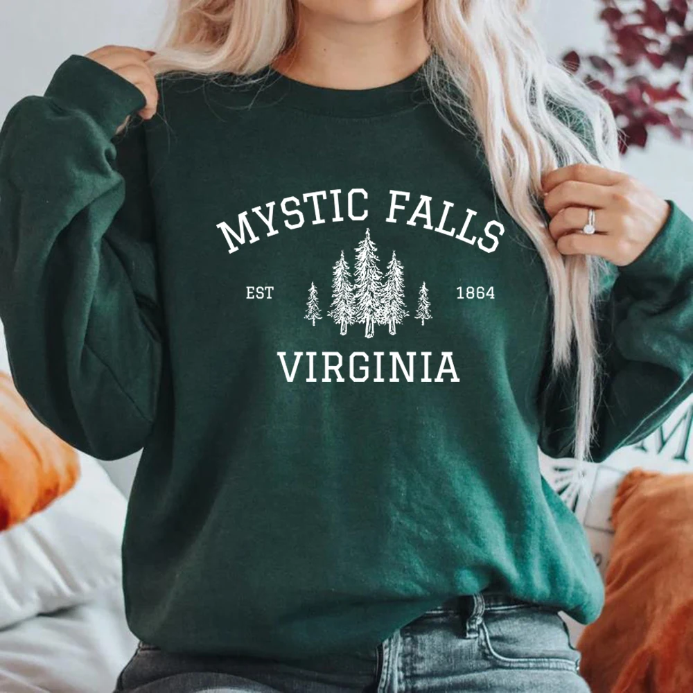 Mystic Falls Virginia Sweatshirt Vampire Fan Sweater Salvatore Brothers Hoodie Unisex Long Sleeve Sweatshirts Casual Pullovers - Image 2