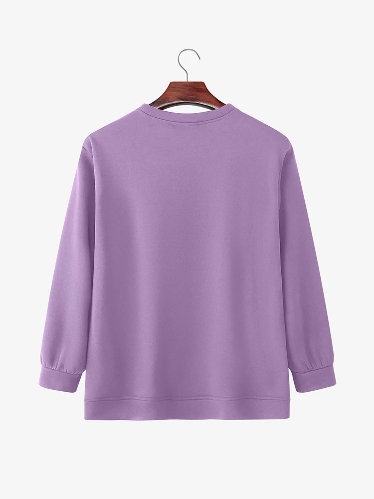 ZANZEA Women Vintage Sweatshirts Pullovers Tops 2025 Autumn Long Sleeve Jumper Winter O-Neck Casual Loose Solid Lady Sweatshirts - Image 5