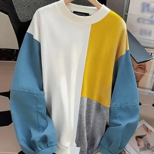 ZANZEA Fashion Sweatshirts Women Autumn 2025 Long Sleeve Color Patchwork Vintage Tops Oversize Casual Loose Pullovers Jumpers