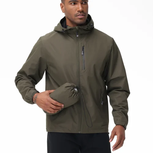 Summer Men's Raincoat, Waterproof Lightweight Breathable Jacket for Camping Hiking Cycling Fishing with Inner Pocket